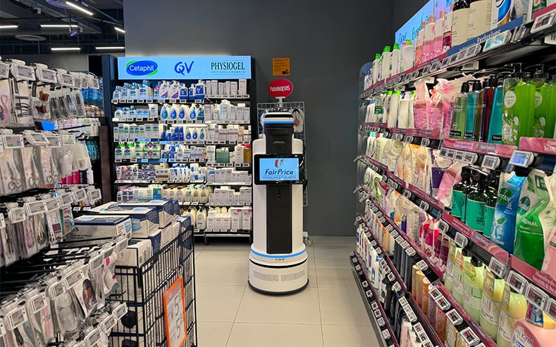 IoT-powered robotics in FairPrice Finest Woodleigh Mall