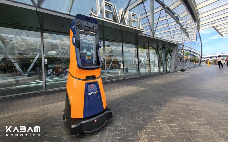 Welcoming KABAM robot at the airport