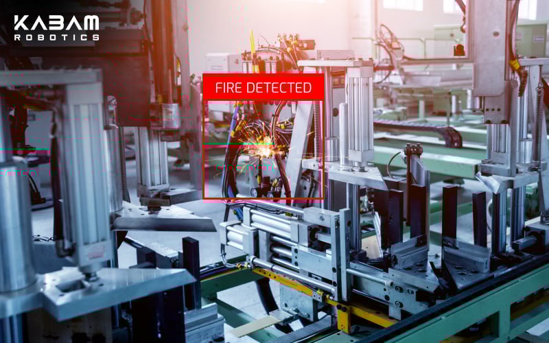 Security robot assisting with fire detection
