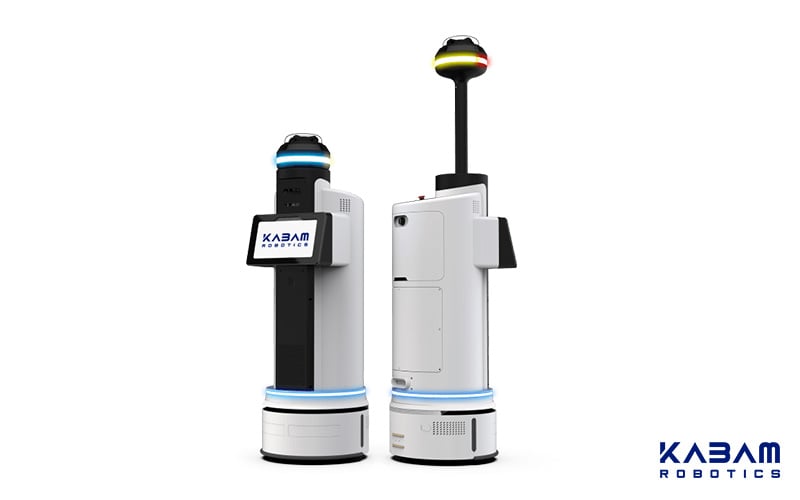 Kabam Robotics service robots standing.