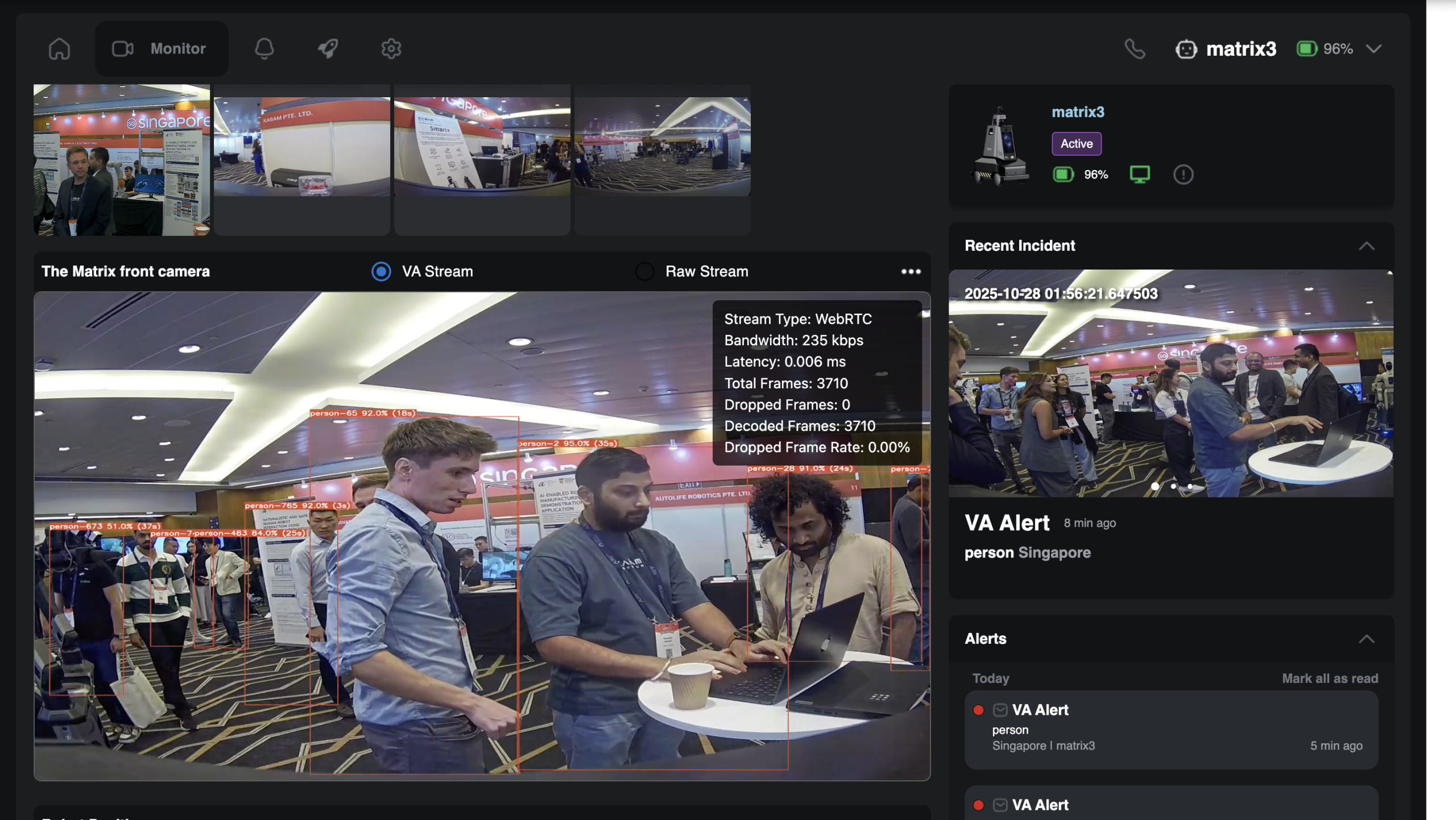 Matrix Web Interface for Security Guards provides 360 degrees live view at ROSCon Matrix Web Interface for Security Guards provides 360 degrees live view at ROSCon